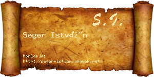 Seger István névjegykártya
