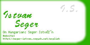 istvan seger business card